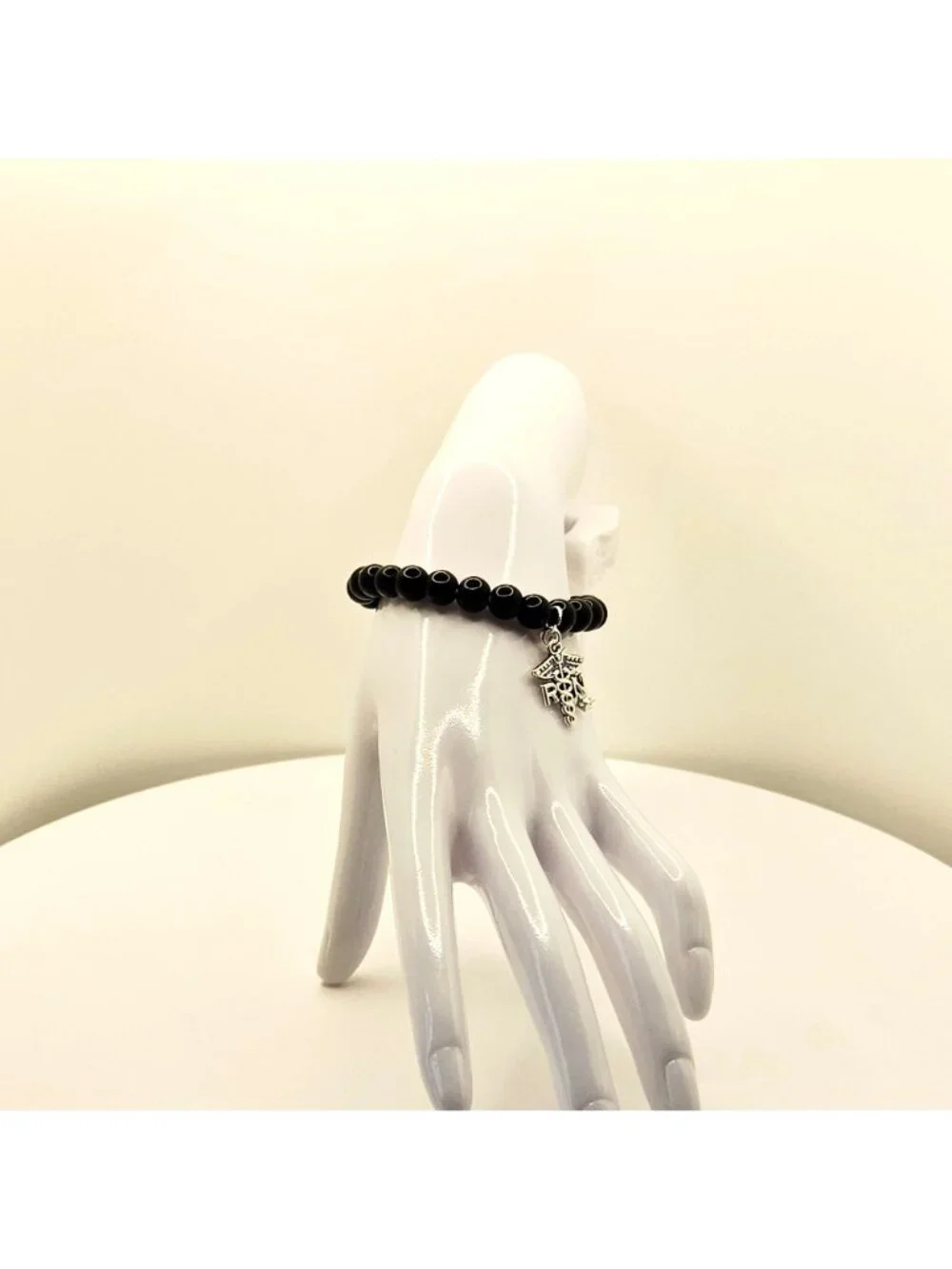 RN Nurse Bracelet, Black Nurse Charm Bracelet, Registered Nurse Gift, CNA